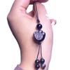 Bolso colgante para teléfono móvil con forma de gato de la suerte, piedra dorada y plateada natural, venta al por mayor, accesorios colgantes con garra de gato de obsidiana de moda, regalo