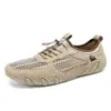 Zapatos Deportivos Casuales Populares de Verano para Hombre Talla Grande Cosidos Zapatos de Malla de Cuero Zapatos de Pulpo para Hombre Zapatos Perezosos