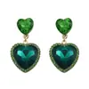 Pendientes de aleación con diseño personalizado de amor y diamantes, estilo europeo y americano, sencillos, a la moda, con temperamento fresco, versátiles para mujer