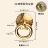 Gaveta de Armário de Medicina Chinesa de Cobre Puro Dourado Puxador de Anel Circular de Furo Único Maçaneta de Porta de Guarda-Roupa Novo Puxador de Gaveta de Latão Chinoiserie