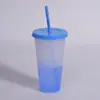 Stock Listo Transfronterizo Taza Sensible a la Temperatura que Cambia de Color Taza de Plástico Taza para Té de Frutas Taza para Bebidas Taza de Café Taza Reutilizable