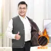 Chaleco térmico de invierno para hombre, forrado de polar y engrosado, adecuado como capa interior, sin mangas, para abuelos, chaleco de otoño e invierno para hombre