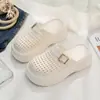 Chinelos de Malha EVA para Mulheres, Uso Externo de Verão, Tamancos Abertos Respiráveis Vazados, de Calçar, Sola Grossa, Sapatos com Furos para Exterior para Meninas