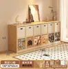 Estantería de rejilla de madera maciza, estante de almacenamiento para sala de estar, estantería de pie estilo vintage, vitrina de pared multicapa de combinación libre