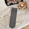 Meias estilo miu femininas estilo coreano cor sólida cano médio caneladas outono novo versátil meias largas absorventes de suor sem costura meias longas