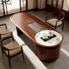 Estética Estilo Song, Madeira Maciça de Nogueira Preta Norte-Americana, Conjunto de Mesa de Chá e Cadeiras Novo Estilo Chinês, Mesa de Chá de Luxo Leve Moderna em Ardósia