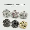 Novos Botões Metálicos Florais Full Diamond Estilo Chinês para Tops, Vestidos, Suéteres, Casacos e Decorações de Peles Femininas