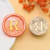 Sello de Cera Sello de Cabeza Base de Flor Serie del Alfabeto Inglés 26 Grabado Claro Invitación de Boda Decoración de Primera Letra