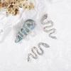 Accesorios para uñas con forma de serpiente de aleación de diamante transfronterizo, accesorios para uñas con forma de serpiente tridimensionales de diamante completo, venta al por mayor