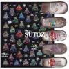 Pegatinas Transfronterizas Nuevas para Uñas de Navidad Invierno Navidad Árbol de Navidad Colorido Bola de Cristal Copo de Nieve Pegatinas Adhesivas en Relieve