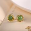 Producto Humano Plata Plata S925 Chapado en Oro Zafiro Hotan Aretes Moda Simple Pequeños Frescos Aretes para Mujer