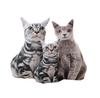 Almohada creativa divertida de simulación 3D tridimensional con forma de cabeza de gato blanco y negro, mascota, personalidad, parodia, juguete de peluche, gato