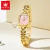 Reloj Olevs Nuevo de Pulsera con Esfera Pequeña, Exquisito y Sencillo Diseño Cuadrado, Reloj de Cuarzo Retro de Lujo Ligero para Mujer