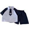 Traje para niños Hermanos Lel Manga corta Estilo Universitario Uniforme Escolar Conjunto de Dos Piezas Estilo Occidental para Niños y Niñas Nuevo Verano 2024