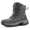 Venda Direta de Fábrica Botas de Neve de Tamanho Grande Transfronteiriças para Homens e Mulheres Sapatos de Algodão Engrossados com Forro de Lã Sapatos de Exterior Antiderrapantes Botas Quentes 45 46 Preto