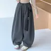 Calça Casual de Outono para Meninas de Tamanho Médio e Grande Primavera e Outono Novas Roupas Infantis Meninas Calça Solta de Lã Versátil Calça de Foice Tendência