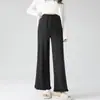 Pantalones de maternidad para primavera y otoño, estilo nuevo con encaje, soporte para el vientre, pierna ancha, caída fluida, casual, adelgazante, adecuados para usar en exteriores durante el embarazo, pantalones de largo completo