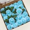 Set de Regalo Caja Transfronteriza de Rosas de Espuma Pe, Flores Artificiales con Tallos y Hojas, 50 Piezas, Flores para Decoración de Bodas, Regalo del Día de San Valentín