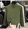 Capa interior de forro polar de doble cara estilo americano, sudadera de invierno para hombre con cuello medio y botones, corte regular, camiseta atlética de manga larga
