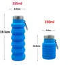 Copo de água dobrável de silicone de grau alimentício, garrafa de água para esportes de ciclismo, copo de água esportivo dobrável para viagens ao ar livre, inquebrável