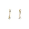 Aretes de Flor con Microincrustaciones de Circonita Estilo Coreano para Mujer, Lujo Ligero, Elegantes, Aretes de Gama Alta, Modernos, Versátiles, Aretes Únicos al por Mayor