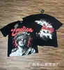 Comércio Exterior Atacado Moda Americana Emoção Mista Polvo Alienígena Strass Anjo Manga Curta Casal Estampa Total Camiseta
