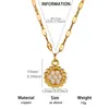 Collar Colgante de Retrato de Reina Diosa Barroca de Cobre Zirconia Chapado en Oro Estilo Nuevo Europeo y Americano Collar Ovalado de Lujo Ligero Venta al por Mayor