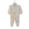 Conjunto de Ropa Interior para Recién Nacidos de Primavera y Otoño, Bordado de Dibujos Animados 3D sin Costuras, Entrepierna de Doble Uso, Ropa para Bebés, Top y Pantalones de Otoño