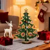 Brinquedo de Encaixar Árvore de Natal Enfeite Decoração Acrílico Madeira Pintura Diamante Artesanal DIY Etiqueta Pendurável Enfeite