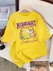 Camiseta de Diseño Club de Cócteles Margarita de Medianoche Cuello Redondo Holgada Manga Corta Moda Algodón Superior Casual Verano Mujer