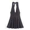 2025 Novo Estilo de Verão Estilo Europeu e Americano Fashionável e Sexy Vestido Curto de Gola Halter com Bolinhas Decorado com Laço 4661231
