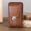 Bolsa para Teléfono Móvil de Hombre, Riñonera, Funda para Teléfono Móvil de Obra Recién Mejorada, Caja de Cigarrillos, Cinturón, Bolsa de Piel de Vaca