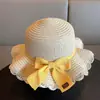 Sombrero de Paja para Niños Sombrero de Sol de Verano para Mujer Sombrilla Sombrero de Playa Vacaciones en la Costa Sombrero de Sol para Estudiante Sombrero de Princesa para Bebé de Moda