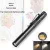 Caneta de pupila de luz dupla amarela e branca transfronteiriça pequena lâmpada oral otorrinolaringológica portátil iluminação de exame oftalmológico lanterna de enfermeira