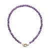 Aterrizaje Exitoso Pulsera de Amatista Natural Uruguaya para Mujer Extremadamente Fina 3mm Tallada Oro de 14K Pulsera Morada Air Donglai