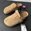 Pantuflas de Media Caña para Mujer Estilo Coreano Estilo Birkenstock Gamuza Nuevo Modelo 2026 Chanclas de Corcho para Exteriores Zapatos Perezosos para Mujer Venta al por Mayor