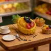 Plato de Fruta de Piña Simulada Decoración de Escena en Miniatura Accesorios Pequeños de Resina Llavero DIY Pasador Materiales para Gomas de Pelo