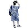 Ropa Infantil Traje para Niños Ropa de Verano para Niños Camiseta de Dibujos Animados de Manga Corta Grande para Niños Pantalones Cortos Ropa Deportiva para Niños Conjunto de Dos Piezas