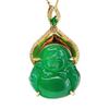 Pendente de Calcedônia Verde Natural Ágata Buda Cruz Fronteiriça Mais Vendido Fábrica de Joias Atacado Dropshipping S2102002