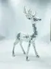 Enfeite de Rena em Mosaico de Espelho Prata Refletivo Decoração Festiva para Natal e Estilo de Casa
