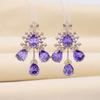 Pendientes de circonita microincrustada de lujo de alta gama, nuevos pendientes de diseño irregular para mujer, elegantes pendientes de joyería de moda para mujer