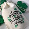 Día de San Patricio Fiesta Irlandesa lona cordón cordón bolsillo con cordón Feliz San. Día de San Patricio
