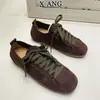 Couro Retro Super Macio Solado Confortável Sapatos Femininos Cadarço Sapatos de Treino Alemães Sapatos Esportivos Casuais Sapatos Forrest Gump