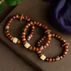 Pulseira de Círculo Único com Contas Bodhi Estilo Antigo, Contas de Caroço de Oliva, Contas de Oração Queijo Bodhi, Contas de Oração Budistas