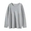Estilo Holgado y Casual~ Suéter de Punto 100% Cachemira Pura Consinee para Mujer, Cuello Redondo con Borde Enrollado, Suéter Básico Versátil