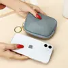2025 Nova Carteira Pequena de Couro Macio com Zíper Chaveiro Casual Bolsa de Moedas Porta-Moedas Fino Bolsa Pequena de Armazenamento Feminina