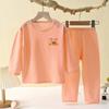 Conjunto de Pijama para Bebé de Algodón Puro Ropa para Aire Acondicionado para Hombres y Mujeres Niños Clase A Manga Larga Primavera y Verano Delgada Ropa para el Hogar