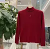 Top de punto para mujer 2026, nuevo estilo, cuello semi-alto, ribete de encaje calado, elegante y con estilo, camiseta básica ajustada
