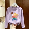 Camiseta de manga larga para niña, algodón puro, nueva y elegante para primavera y otoño 2026, top versátil para niños, camiseta básica para niñas para usar en capas