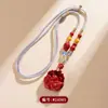 Colgante de Cinabrio Rojo Imperial de Alto Contenido en Mineral Crudo, Colgante para Cadena de Suéter Femenino Estilo Nuevo Chino Zorro de Nueve Colas Tendencia Nacional